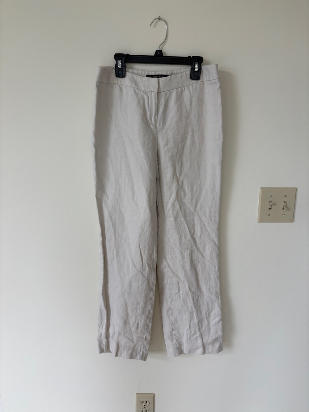 Lafayette 148 Linen Light Beige Wide-Leg Linen Pants
